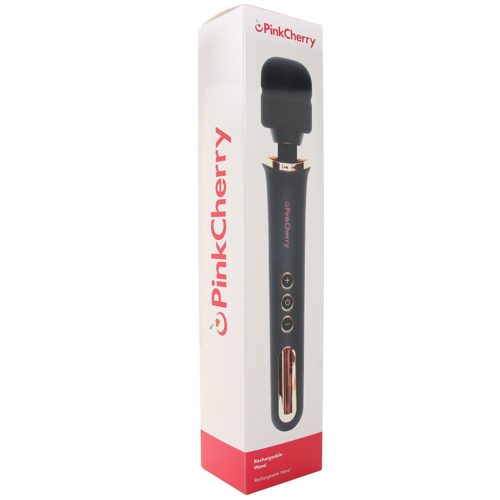 PinkCherry Rechargeable Wand in Black - Tophatter's Adult Sex Toys Online Vibrators > Wands - Tophatter Daily Deals