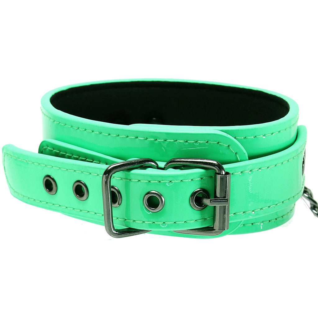 Electra Play Things Collar & Leash in Neon Green - Tophatter's Adult Products Bondage and Fetish > Pleasure Masks and Dress Up Play - Tophatter Daily Deals