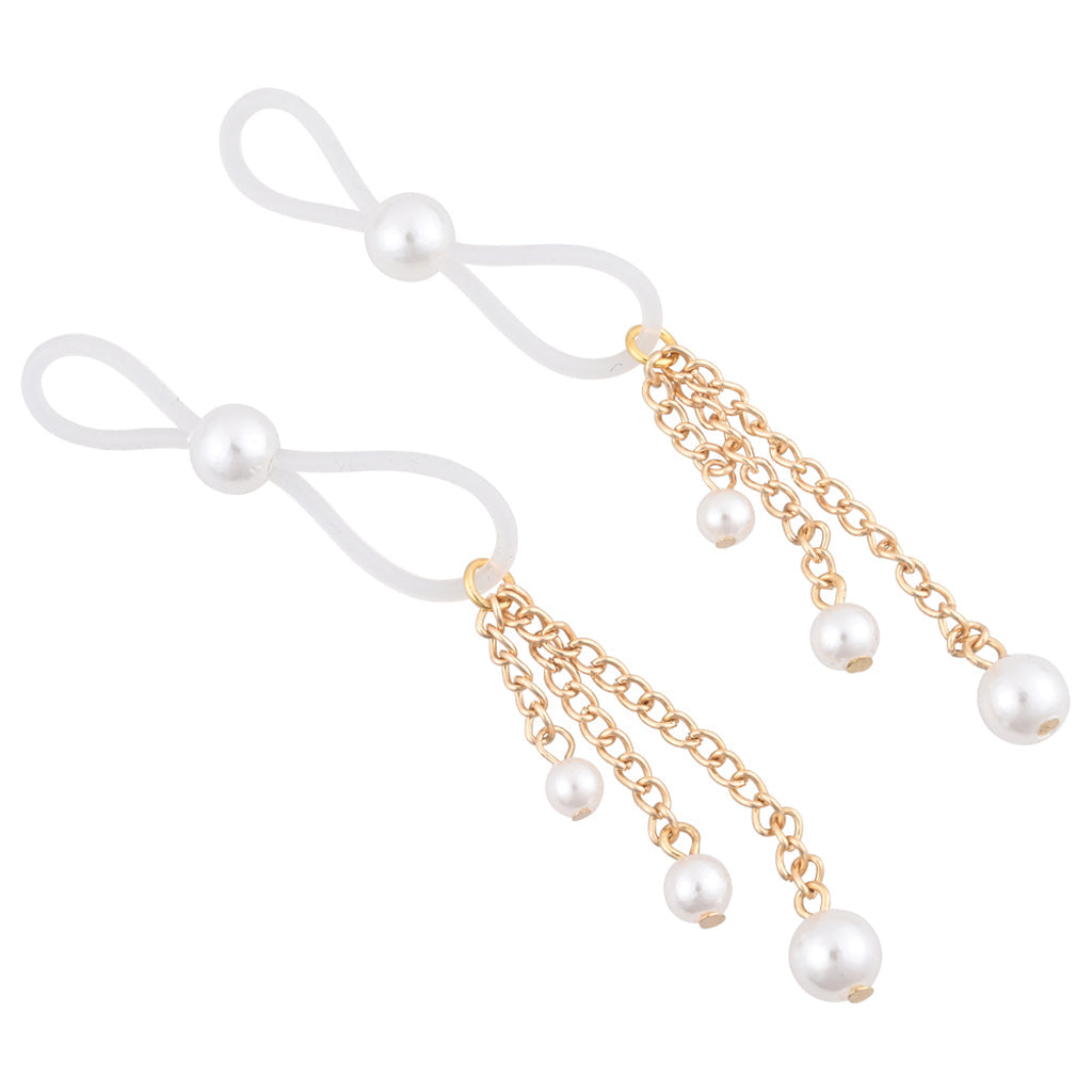 Sex & Mischief Pearl Nipple Ties - Tophatter's Adult Products Bondage and Fetish > Nipple Stimulators & Clamps - Tophatter Daily Deals