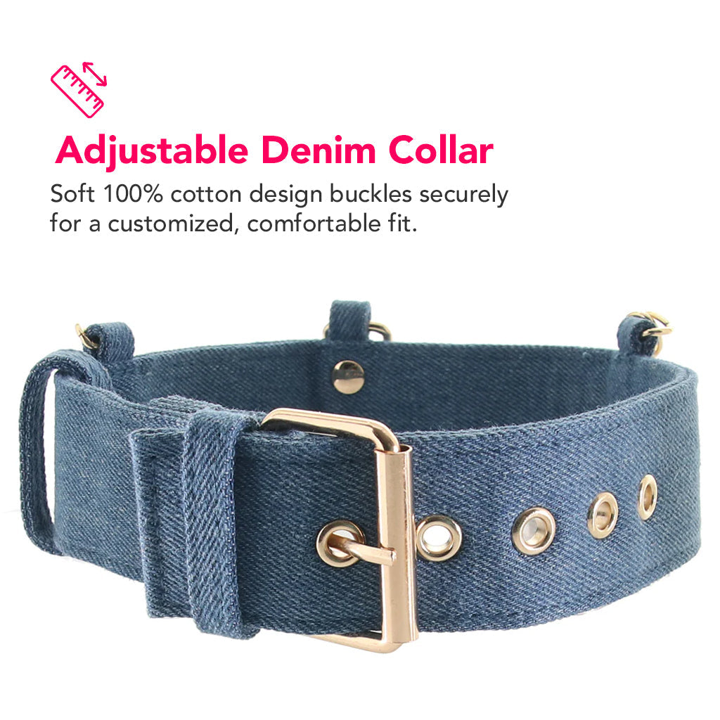 Ride 'Em Denim Collar With Leash Bondage and Fetish > Leashes and Collars - Tophatter Daily Deals