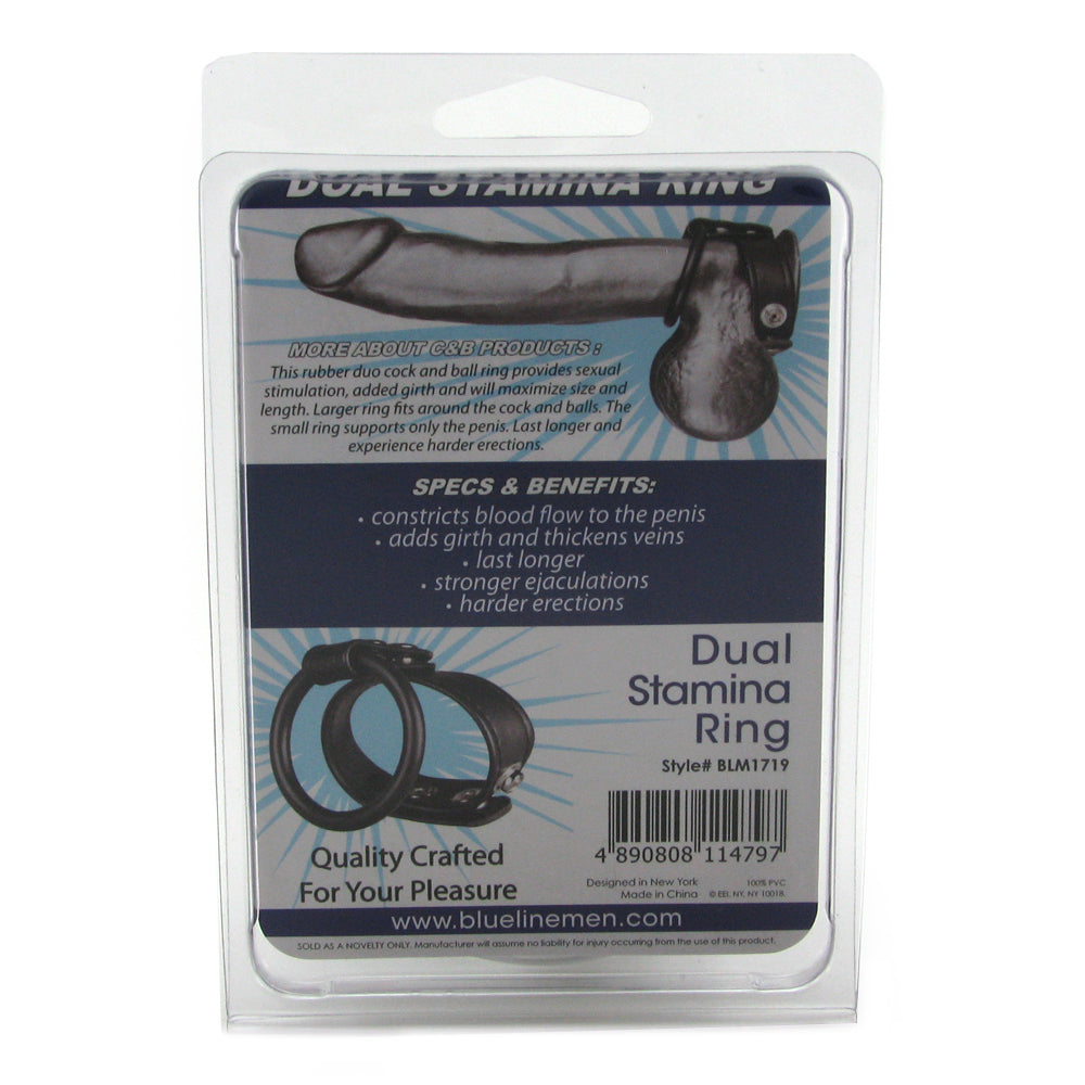 Blue Line Dual Stamina Ring - Tophatter's Adult Sex Toys Online Cock Rings - Tophatter Daily Deals