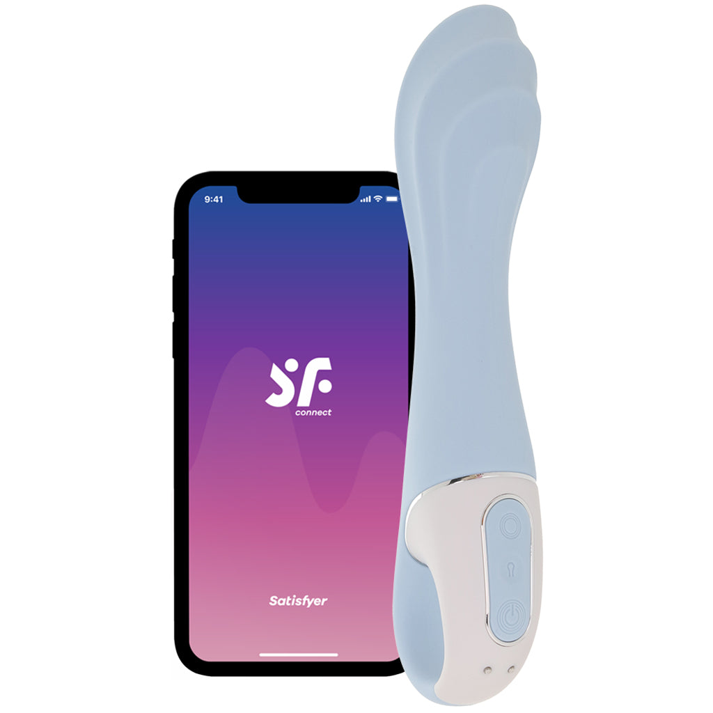 Satisfyer Air Pump Vibrator 5+ G-Spot Vibe in Blue Vibrators > G-Spot Vibrators - Tophatter Daily Deals