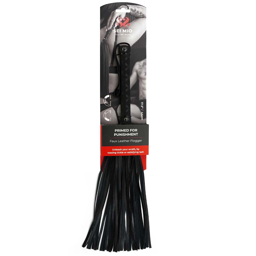 Sei Mio Primed for Punishment Faux Leather Flogger Bondage and Fetish > Whips and Crops - Tophatter Daily Deals