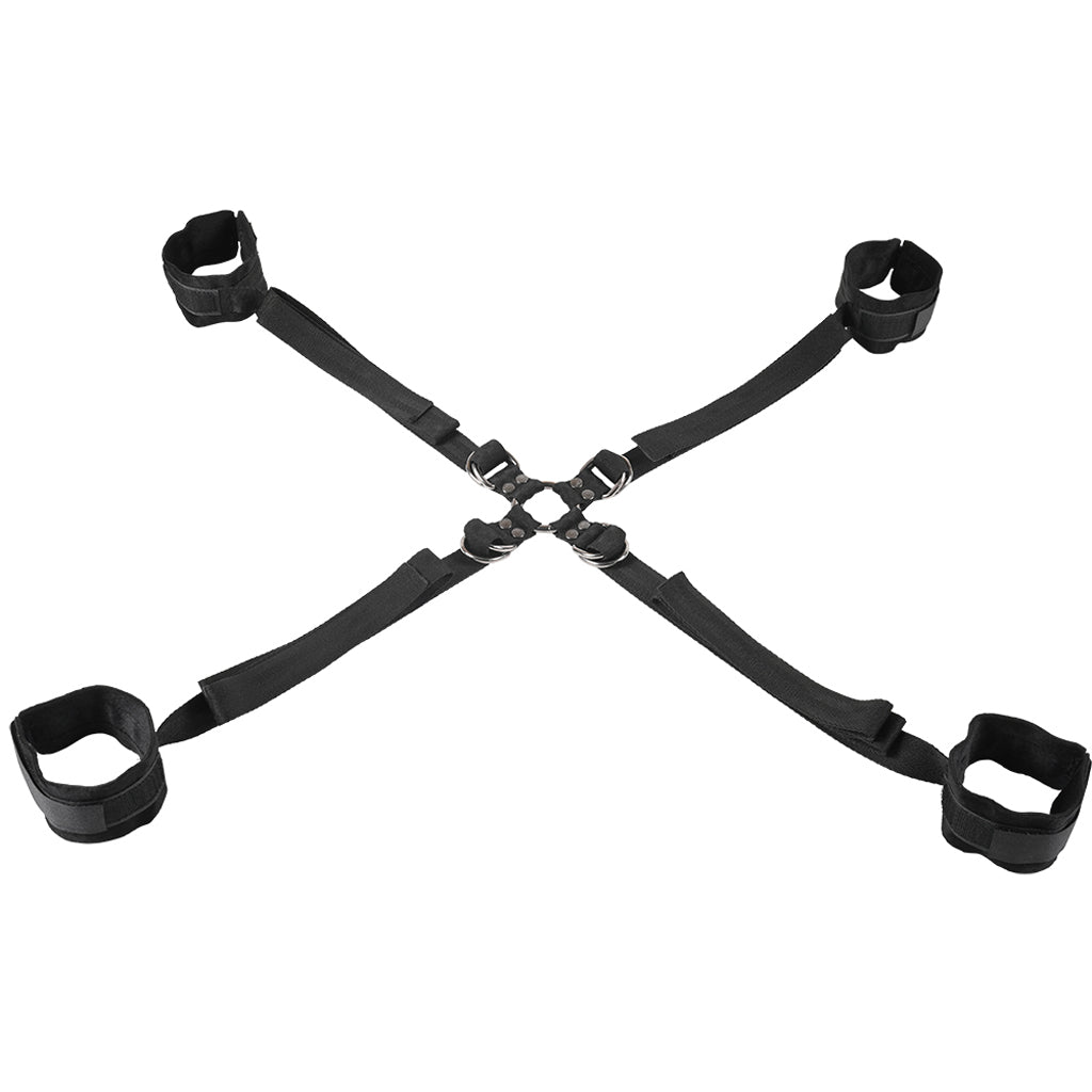 Velvet Noir Adjustable Hog Tie & Cuff Set - Tophatter's Adult Sex Toys Online Bondage and Fetish > Restraints - Tophatter Daily Deals