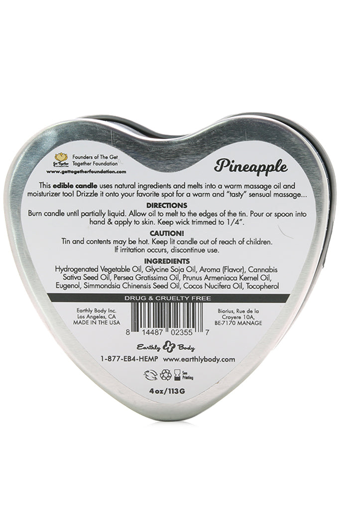 3-in-1 Edible Heart Candle 4oz/113g in Pineapple - Tophatter's Adult Products Sensual Love > Massage - Tophatter Daily Deals