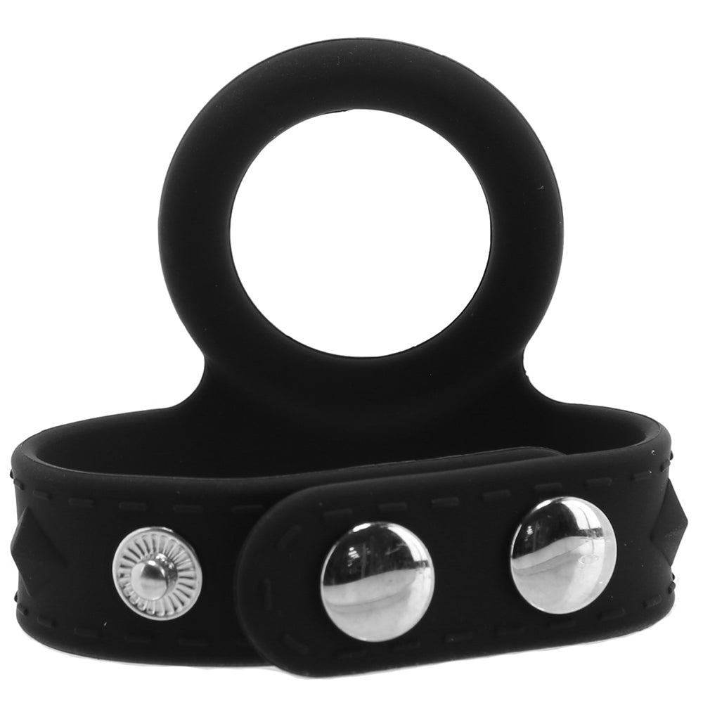 Blue Line Silicone Duo Snap Cock & Ball Ring - Tophatter's Adult Sex Toys Online Cock Rings - Tophatter Daily Deals