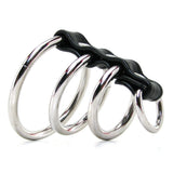Blue Line 3 Ring Gates of Hell Cock & Ball Cage with D-Ring Cock Rings - Tophatter Daily Deals