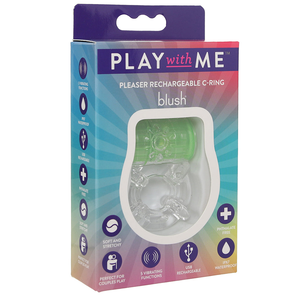 Play With Me Pleaser Rechargeable Cock Ring in Neon Green Cock Rings - Tophatter Daily Deals