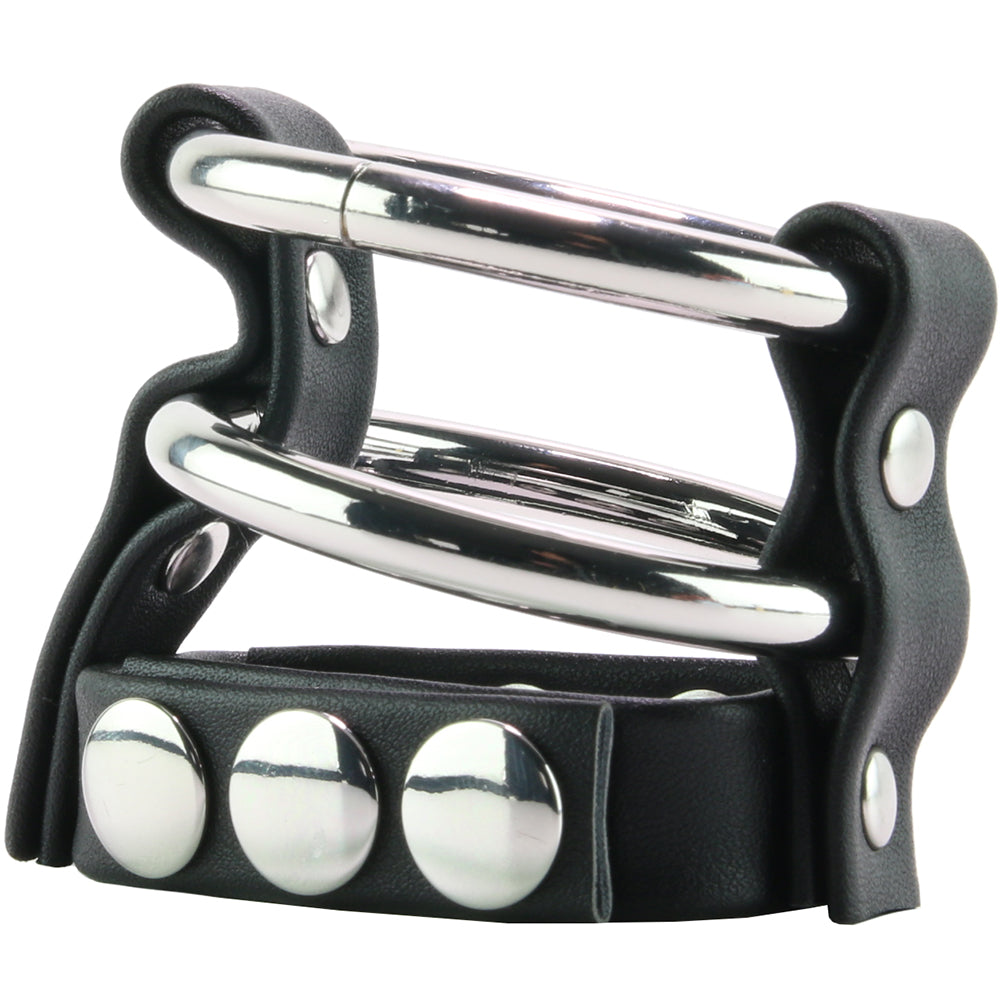 Blue Line Double Metal C-Ring with Adjustable Ball Strap - Tophatter's Adult Sex Toys Online Bondage and Fetish > Cock and Ball Devices - Tophatter Daily Deals