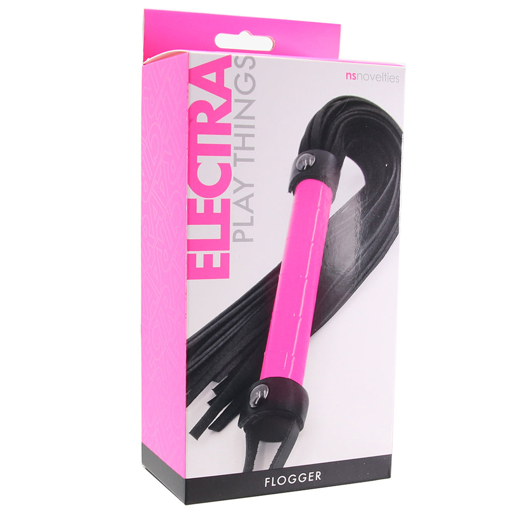 Electra Play Things Flogger in Neon Pink - Tophatter's Adult Sex Toys Online Bondage and Fetish > Whips and Crops - Tophatter Daily Deals