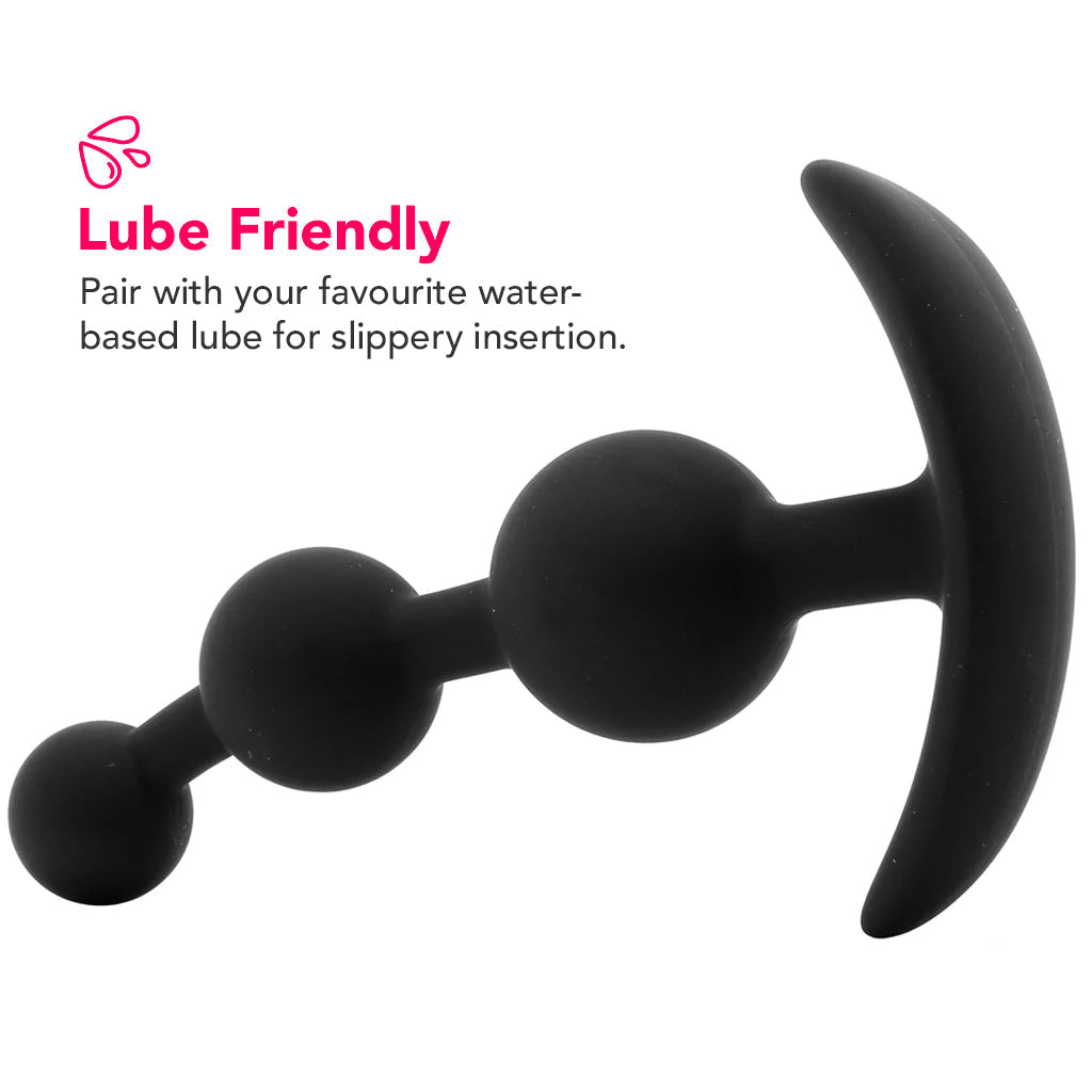 Luxe Be Me 3 Silicone Anal Beads in Black Anal Sex Toys > Anal Beads - Tophatter Daily Deals
