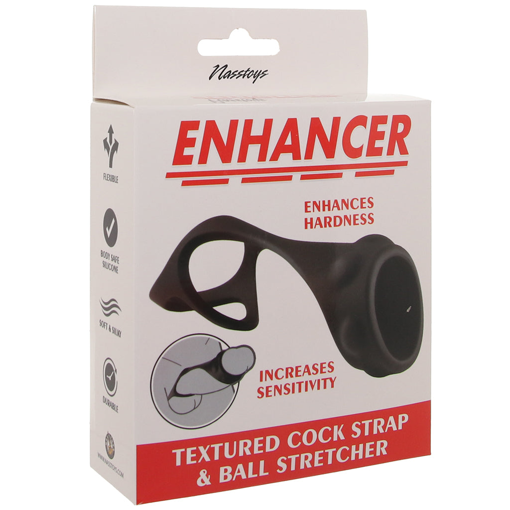 Enhancer Textured Cock Strap & Ball Stretcher - Tophatter's Adult Sex Toys Online Male Enhancement > Extenders and Sleeves - Tophatter Daily Deals