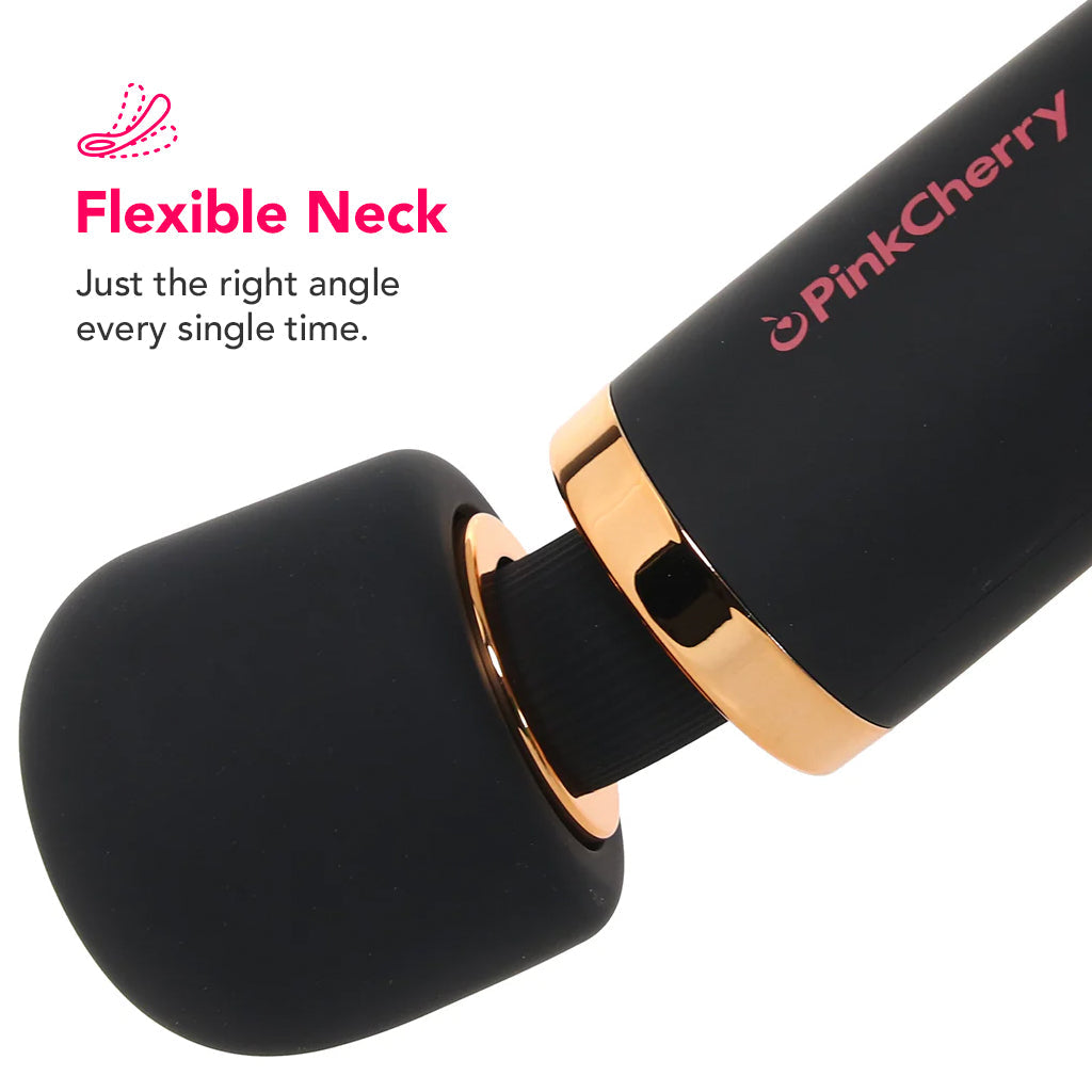 PinkCherry Premium Powered Wand in Black Vibrators > Wands - Tophatter Daily Deals