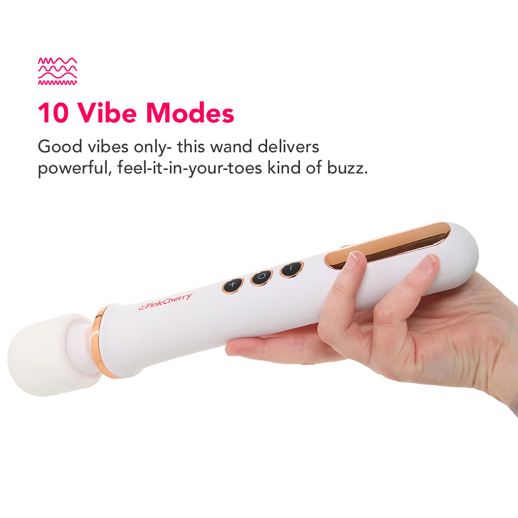 PinkCherry Rechargeable Wand in White Vibrators > Wands - Tophatter Daily Deals