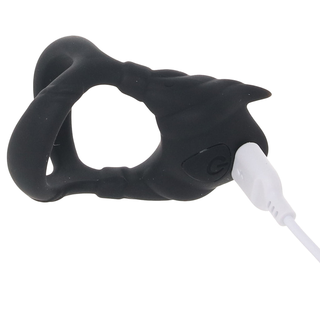 Rocky Silicone Vibrating Dual C-Ring Cock Rings - Tophatter Daily Deals