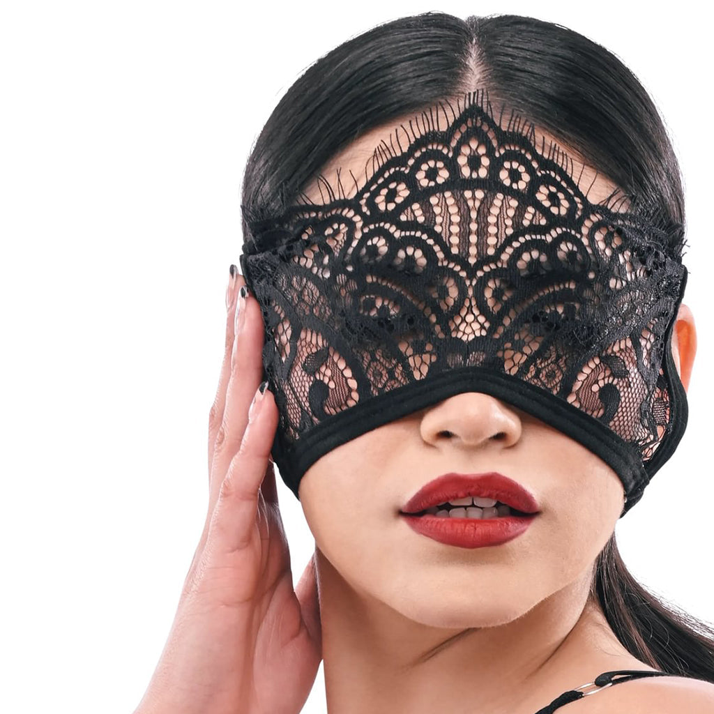S&M Veiled Vision Lace Blindfold - Tophatter's Adult Sex Toys Online Bondage and Fetish > Pleasure Masks and Dress Up Play - Tophatter Daily Deals