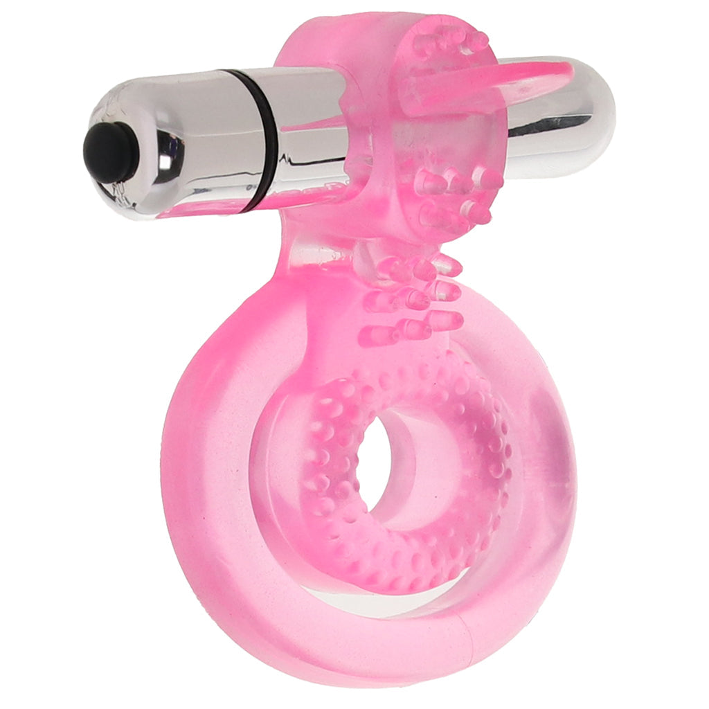 PinkCherry Dual Clit Flicker Cock Ring Vibrators > Vibrating Cock Rings - Tophatter Daily Deals