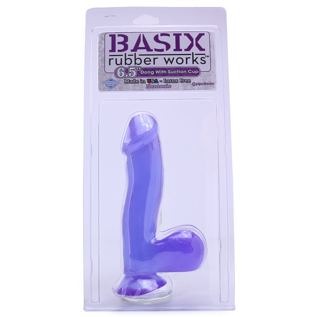 Basix 6.5 Inch Suction Base Dildo in Purple Dildo Sex Toys > Realistic Dildos - Tophatter Daily Deals