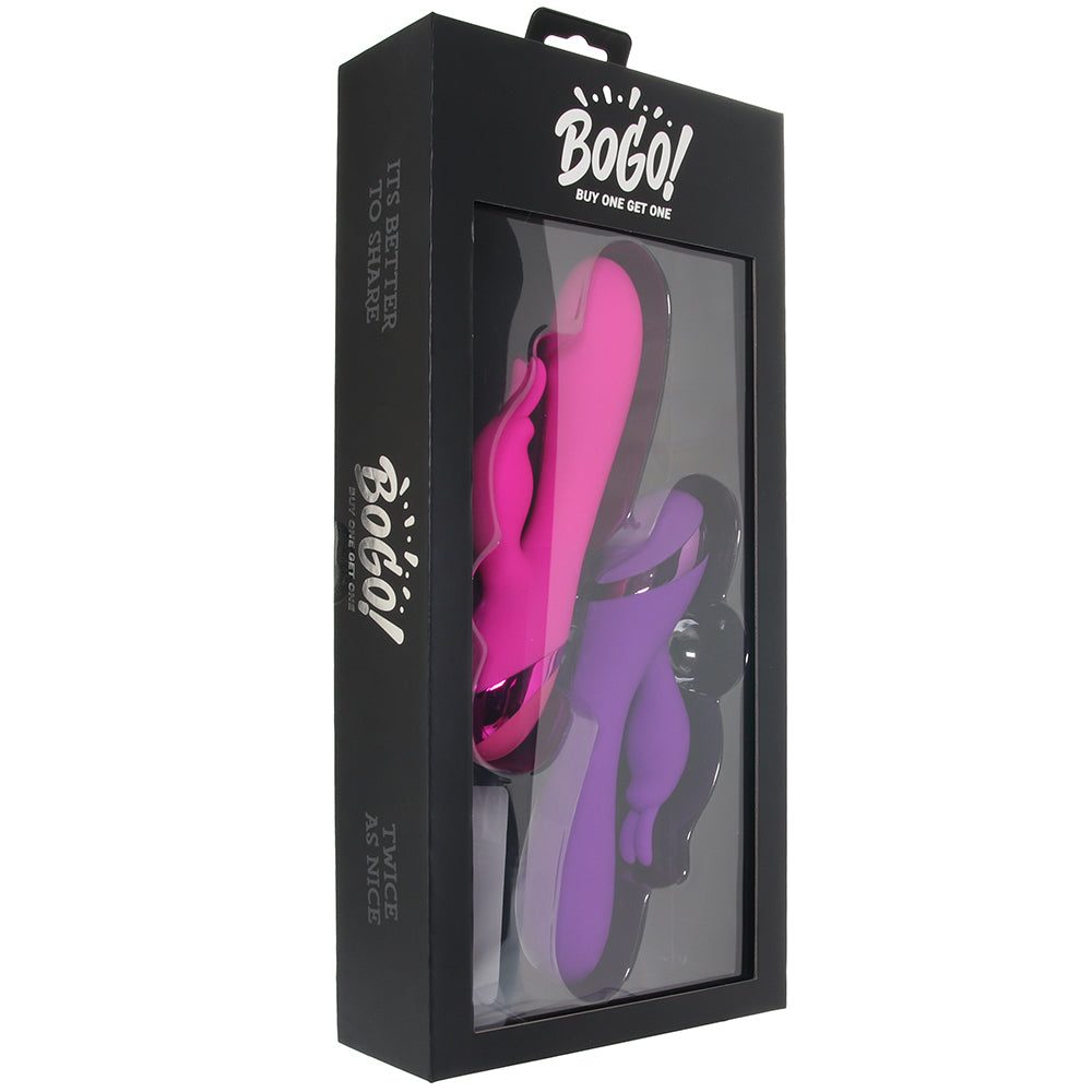 BOGO! Silicone Rabbit Vibes in Purple & Pink - Tophatter's Adult Sex Toys Online Vibrators > Rabbit Vibrators - Tophatter Daily Deals