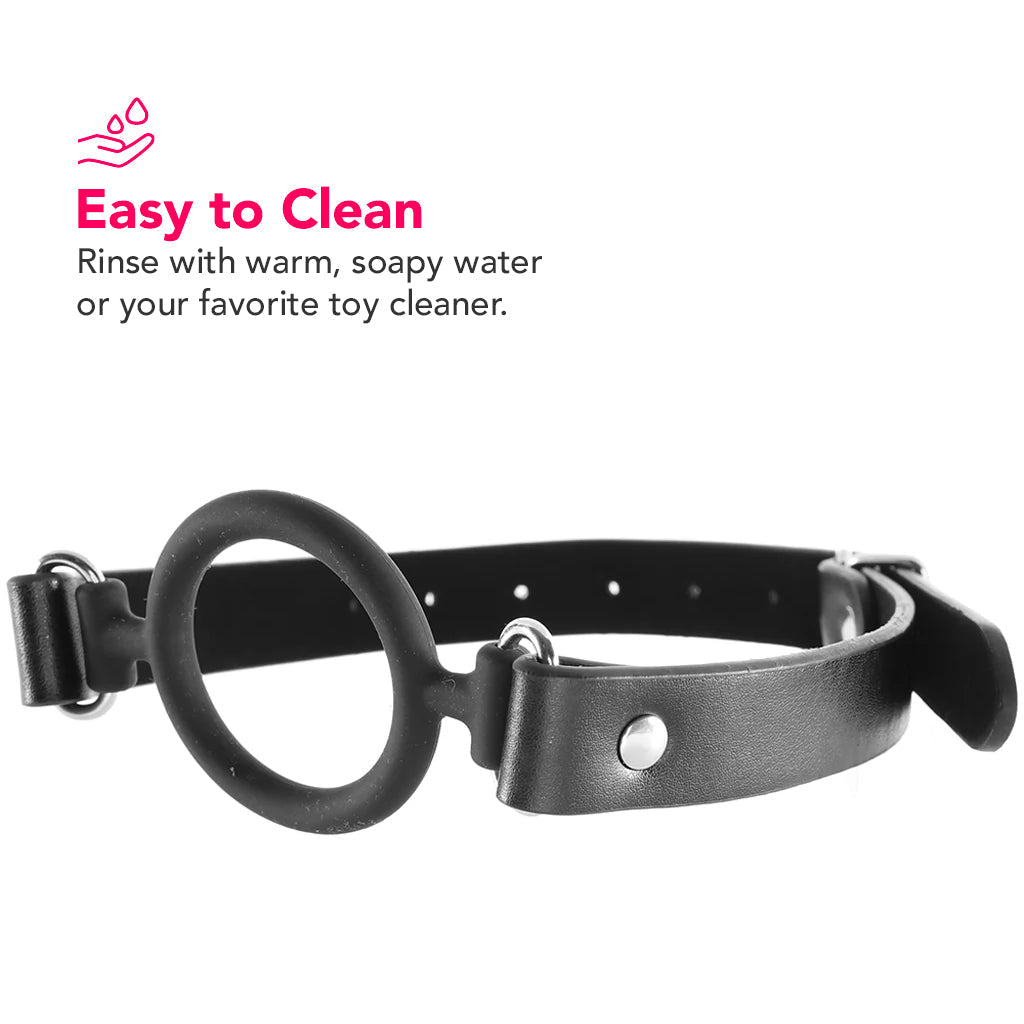 Ouch! Silicone Rigid Ring Gag in Black Bondage and Fetish > Ball Gags & Mouth Restraints - Tophatter Daily Deals