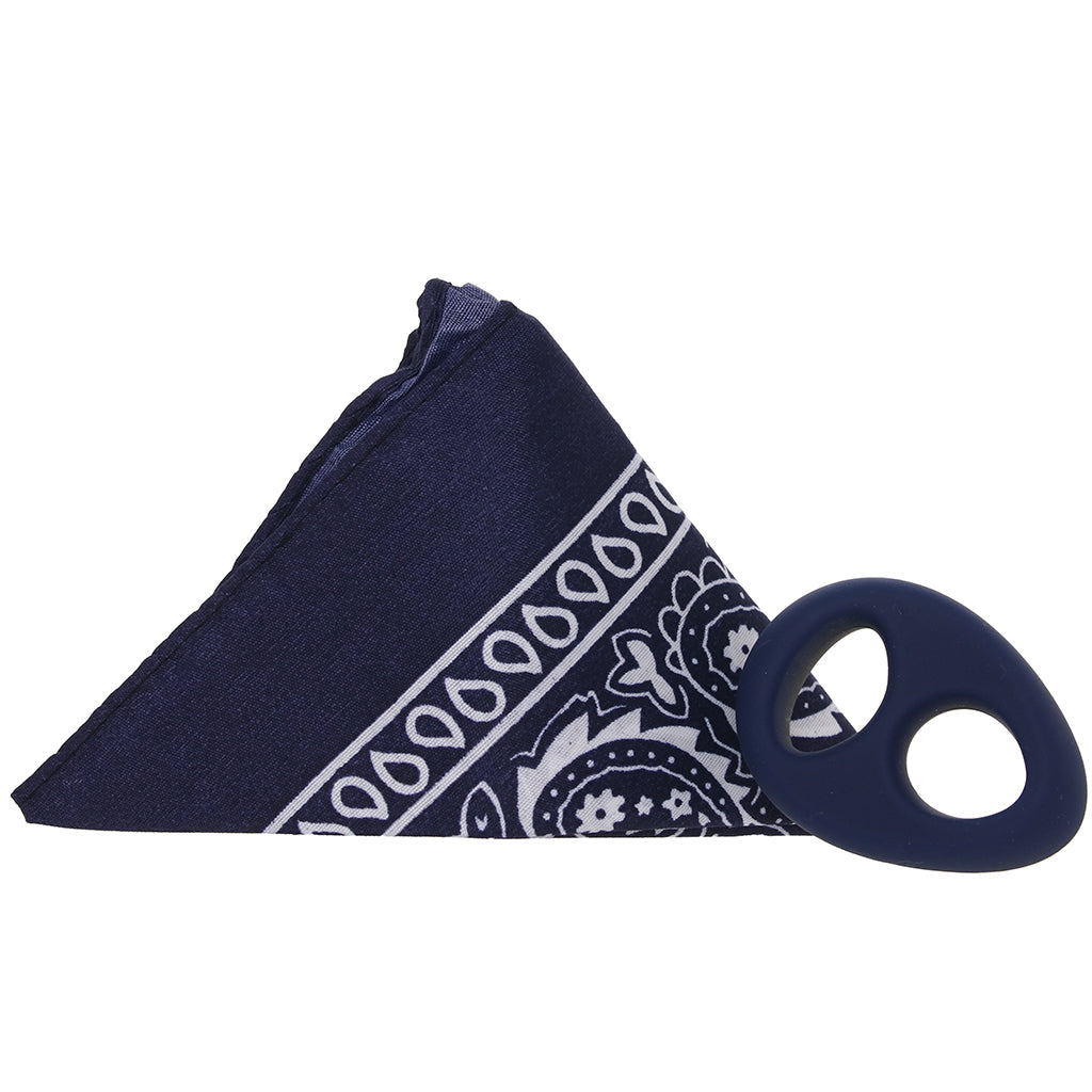 Rock Solid The Code C-Ring and Bandana Set in Navy Blue Cock Rings - Tophatter Daily Deals