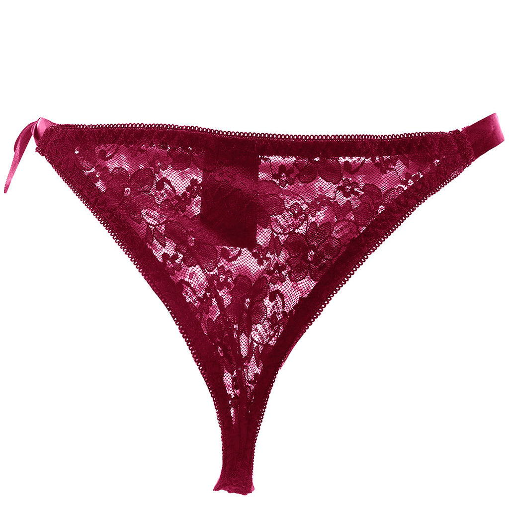 Remote Control Burgundy Lace Thong & Vibe Set XL Vibrators > Wearable & Panty Vibrators - Tophatter Daily Deals
