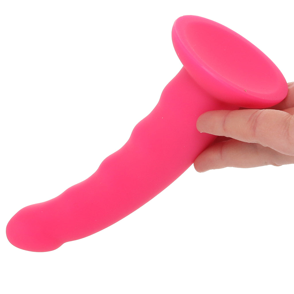 PinkCherry Premium 6.5 Inch Pink Silicone Wavy Dildo Dildo Sex Toys > G-Spot Dildos - Tophatter Daily Deals