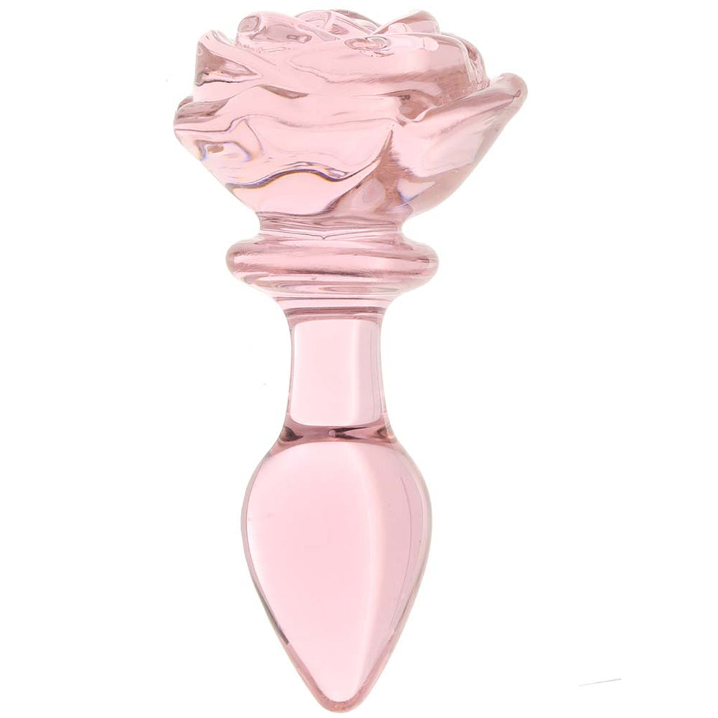 Booty Sparks Pink Rose Glass Anal Plug in Small - Tophatter's Adult Products Anal Sex Toys > Butt Plugs - Tophatter Daily Deals