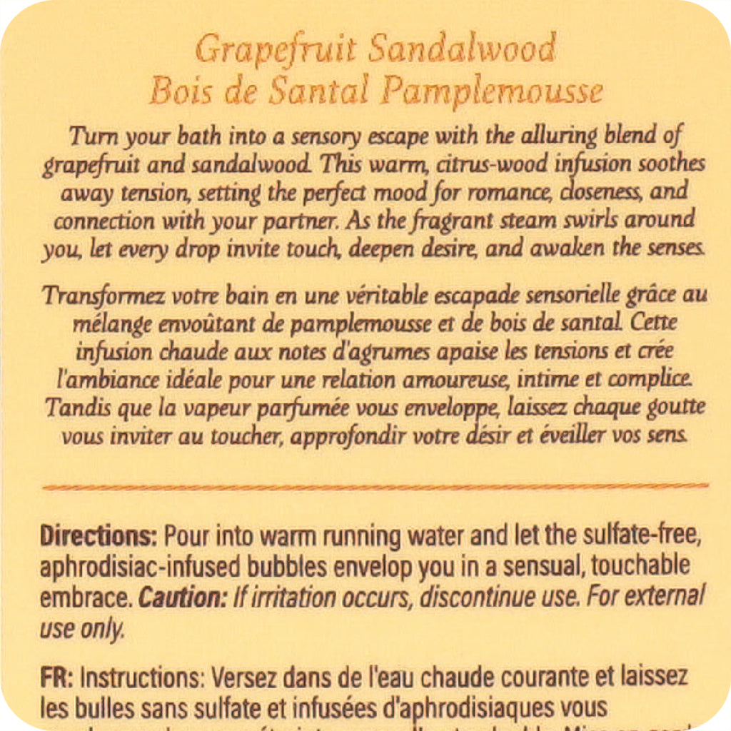 At Night Bubble Bath 2oz/60ml in Grapefruit Sandalwood - Tophatter's Adult Sex Toys Online Lubes and Lotions > Hair & Skincare - Tophatter Daily Deals
