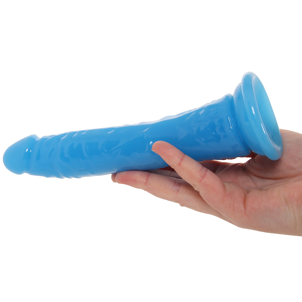 RealRock 7 Inch Glow-in-the-Dark Slim Dildo in Blue Dildo Sex Toys > Realistic Dildos - Tophatter Daily Deals