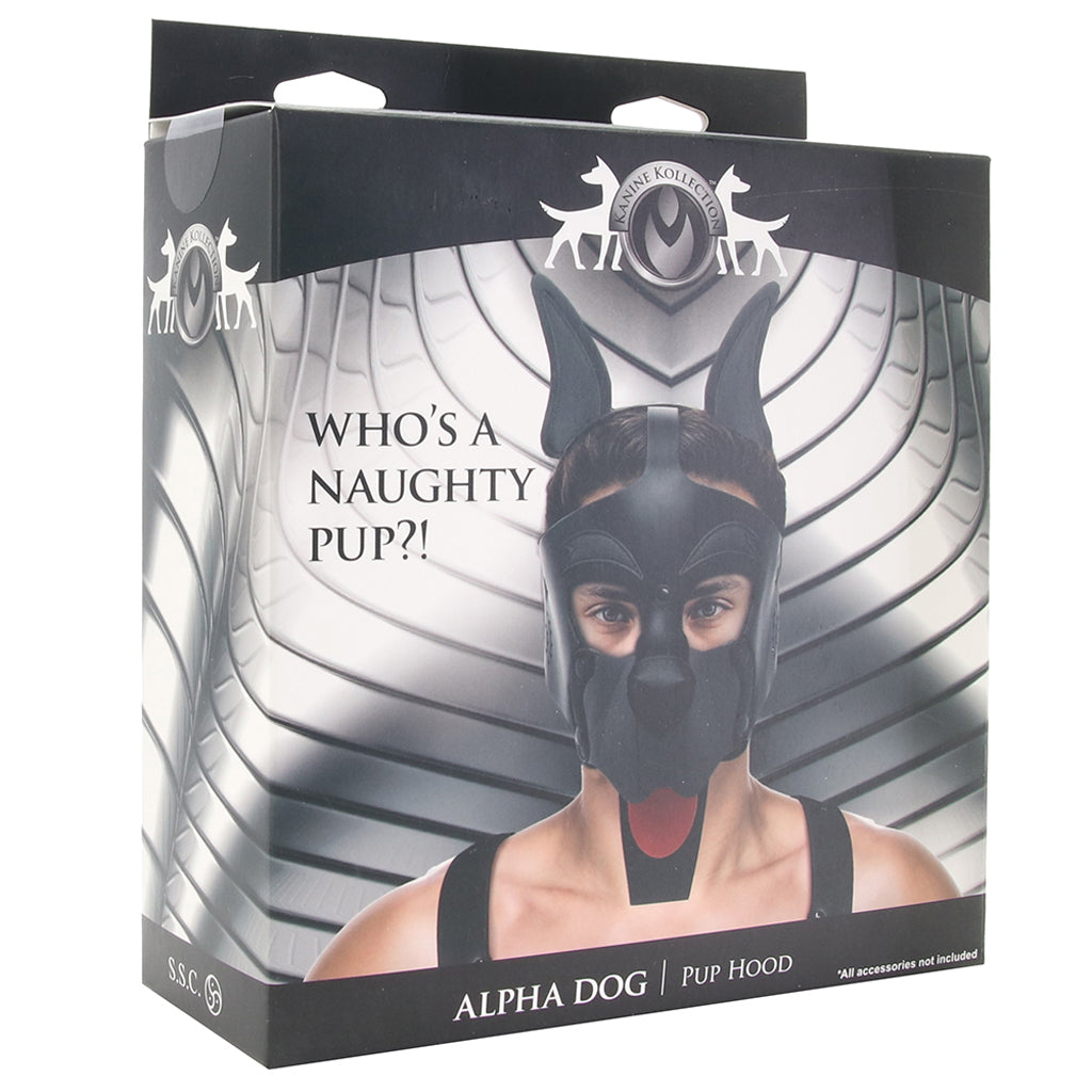 Kanine Kolection Alpha Dog Pup Hood in Black Bondage and Fetish > Pleasure Masks and Dress Up Play - Tophatter Daily Deals