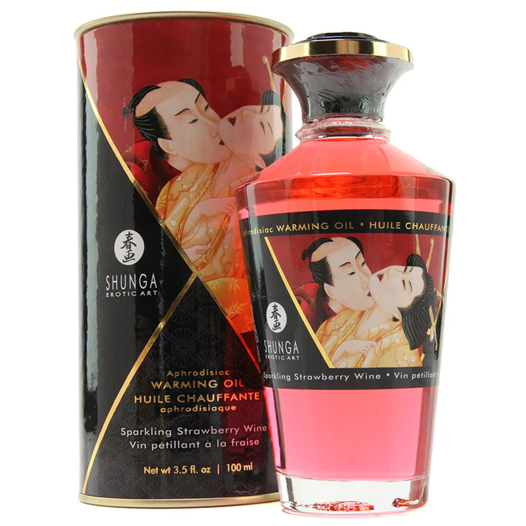 Aphrodisiac Warming Oil 3.5oz/100ml in Sparkling Strawberry Sensual Love > Massage - Tophatter Daily Deals