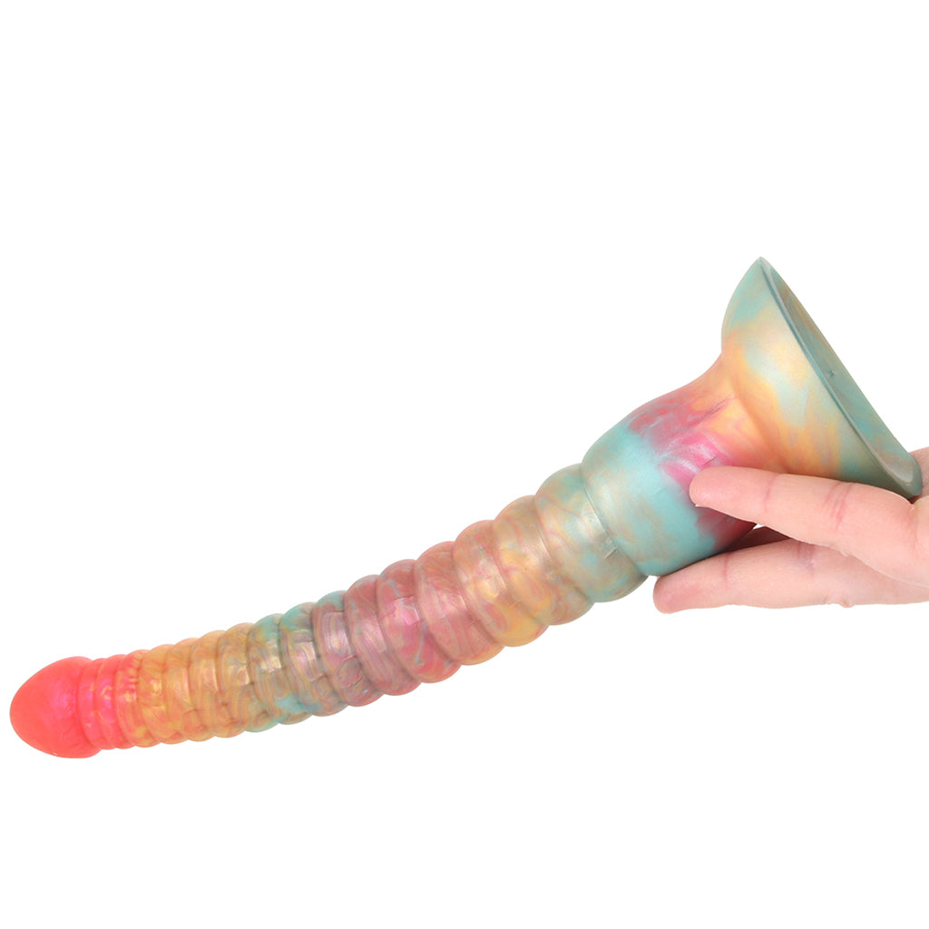 Colours Stacked 9 Inch Dildo in Red/Gold - Tophatter's Adult Sex Toys Online Dildo Sex Toys > Non-Phallic Dildos - Tophatter Daily Deals