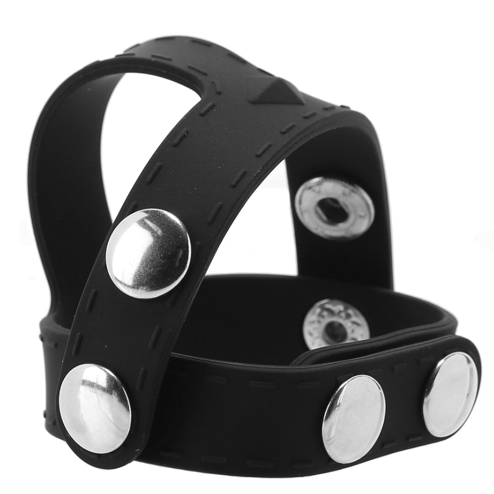 Blue Line Silicone T-style Cock Ring With Ball Divider - Tophatter's Adult Sex Toys Online Cock Rings - Tophatter Daily Deals