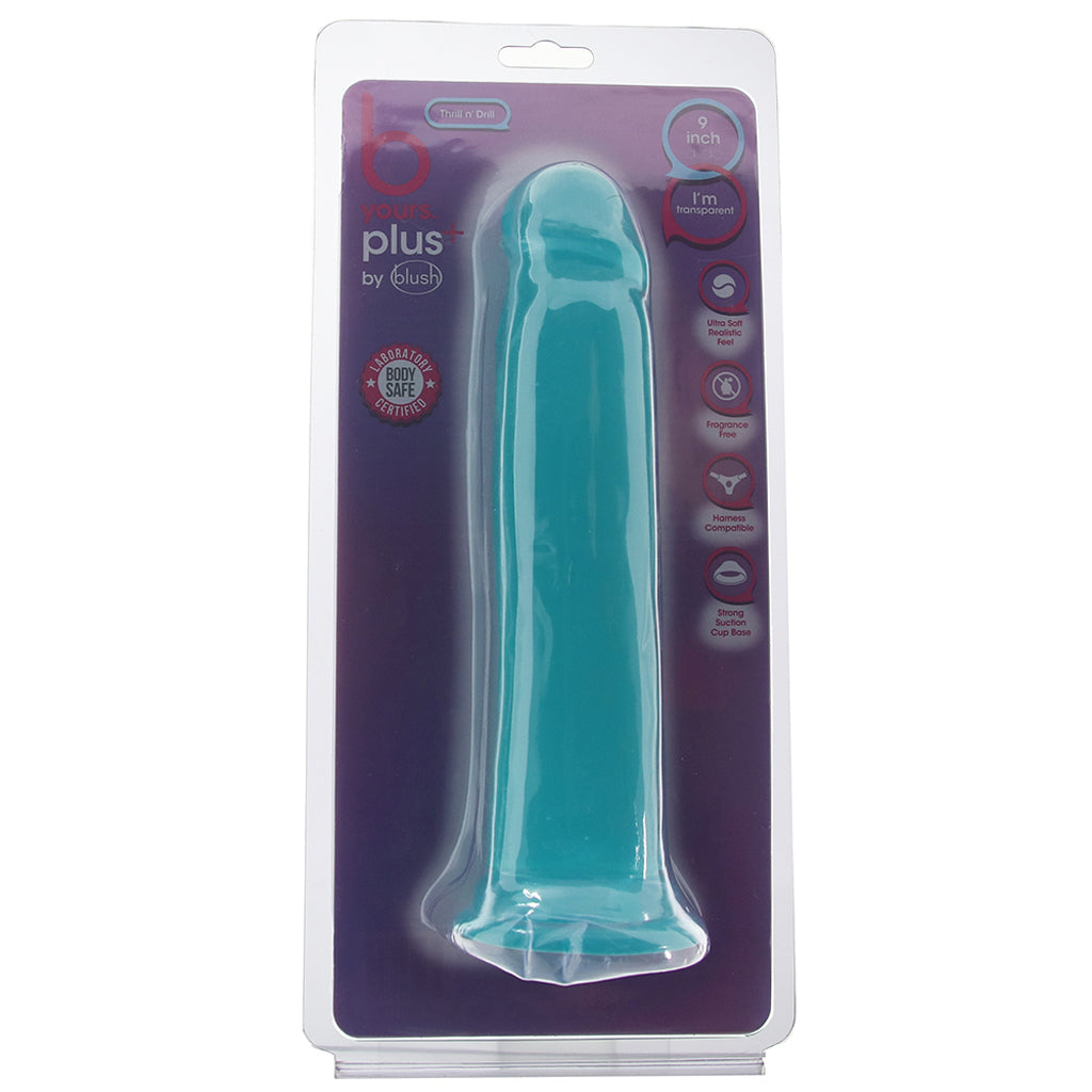 B Yours Thrill n' Drill 9 Inch Dildo in Teal - Tophatter's Adult Products Dildo Sex Toys > Realistic Dildos - Tophatter Daily Deals