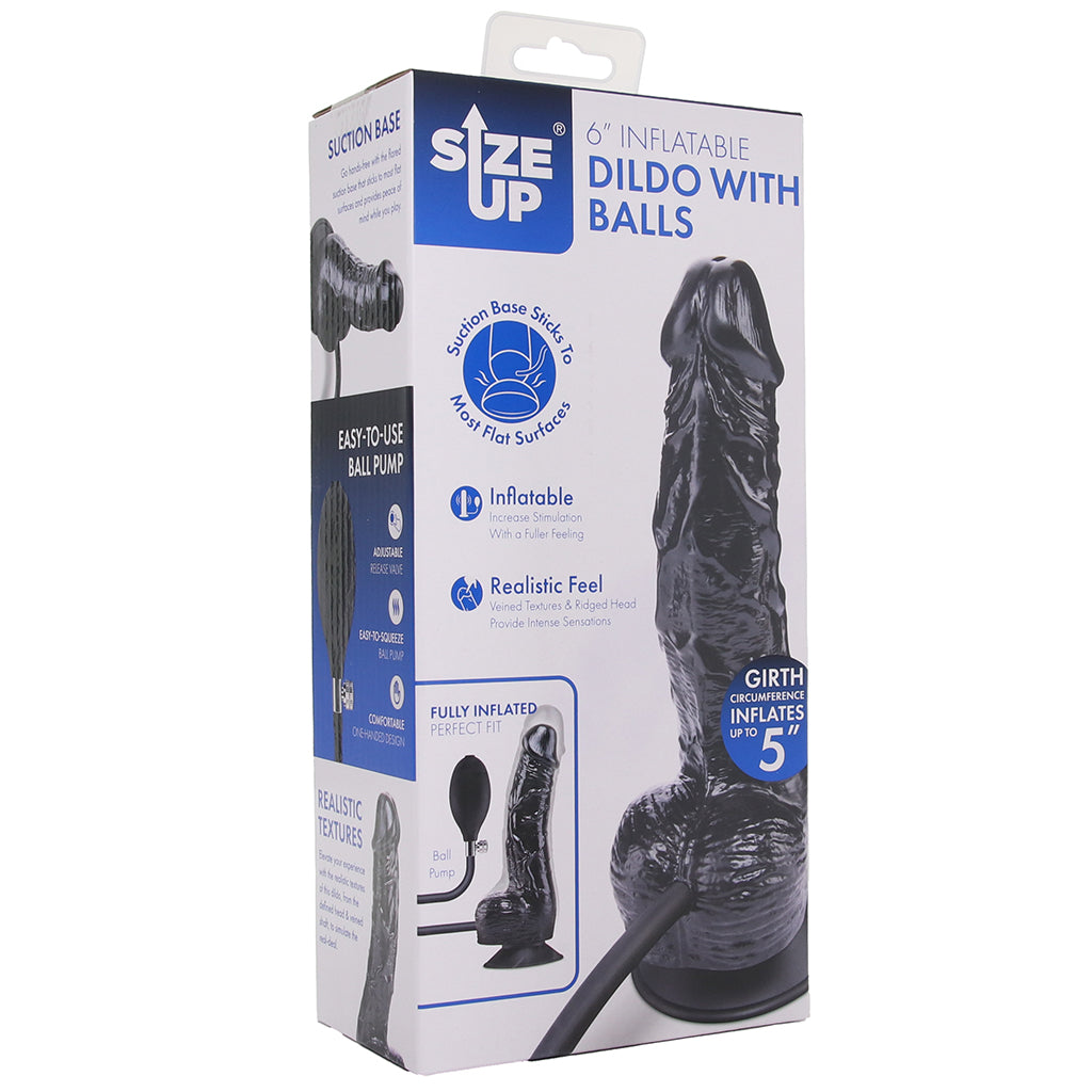 Size Up 6 Inch Inflatable Dildo with Balls Dildo Sex Toys > Realistic Dildos - Tophatter Daily Deals