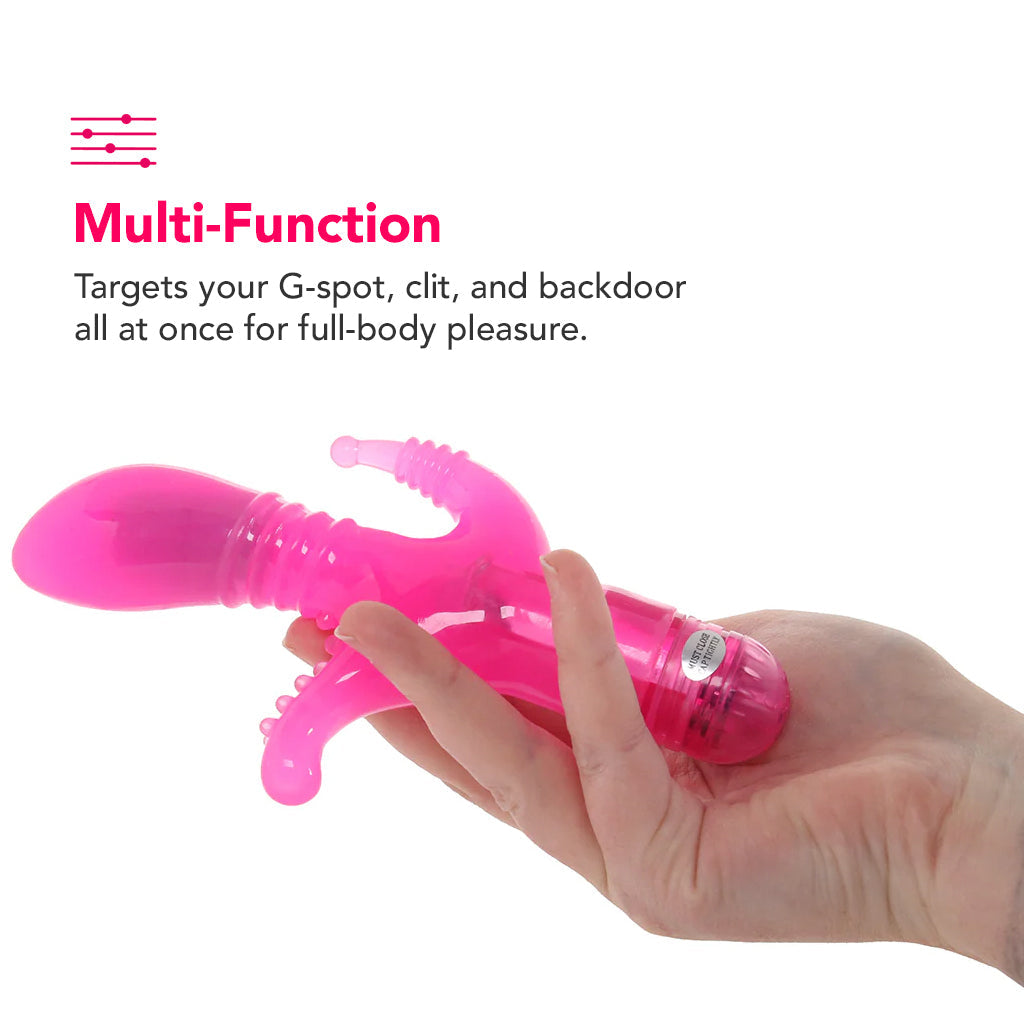 Triple Tease Vibe in Pink Vibrators > Rabbit Vibrators - Tophatter Daily Deals