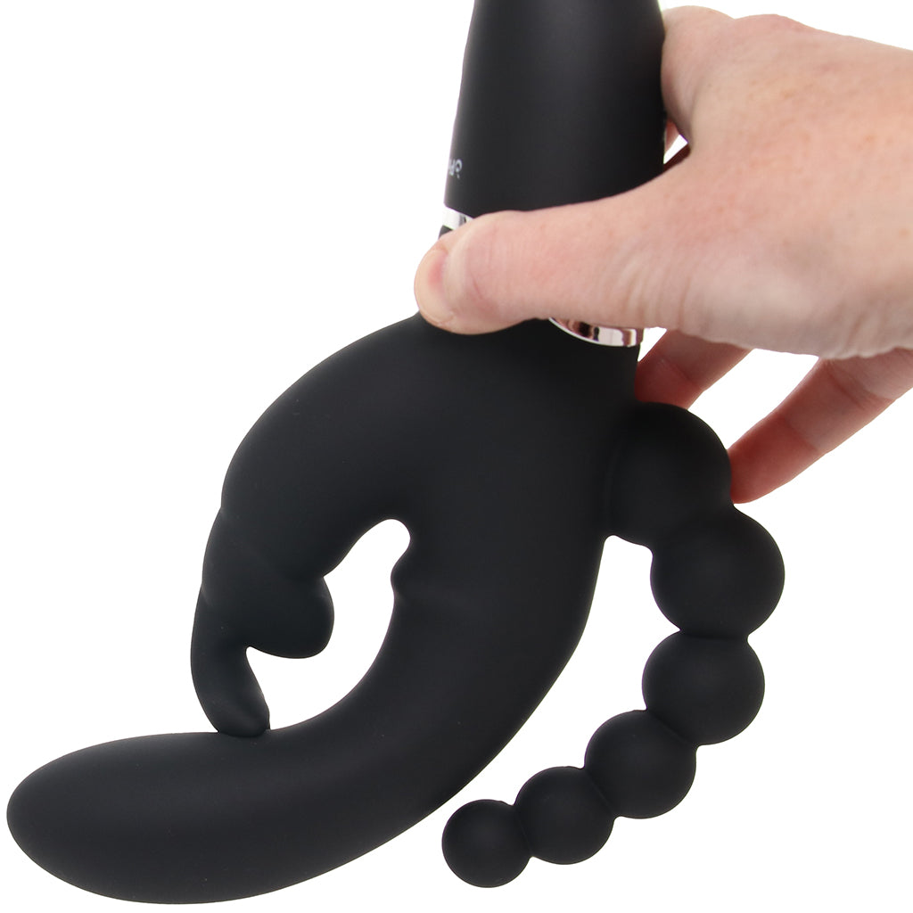 PinkCherry Triple Rabbit Vibe in Black - Tophatter's Adult Sex Toys Online Vibrators > Rabbit Vibrators - Tophatter Daily Deals