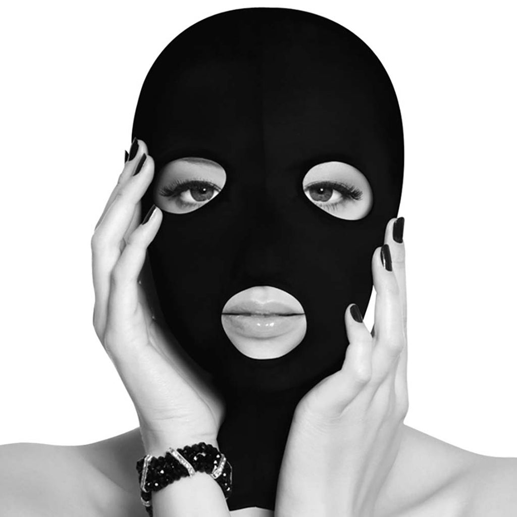 Black & White Open Mouth And Eye Subversion Mask - Tophatter's Adult Products Bondage and Fetish > Pleasure Masks and Dress Up Play - Tophatter Daily Deals