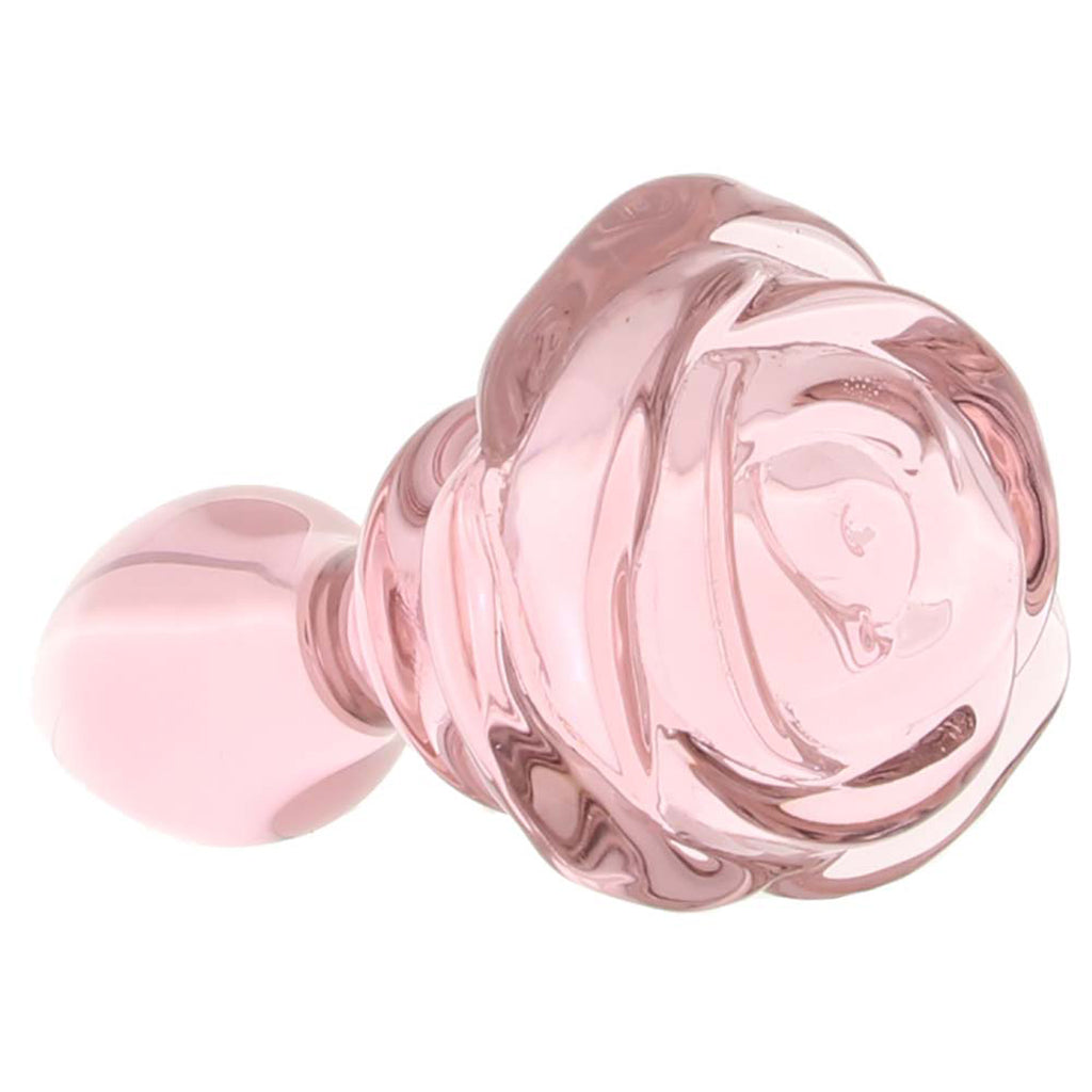 Booty Sparks Pink Rose Glass Anal Plug in Small - Tophatter's Adult Products Anal Sex Toys > Butt Plugs - Tophatter Daily Deals