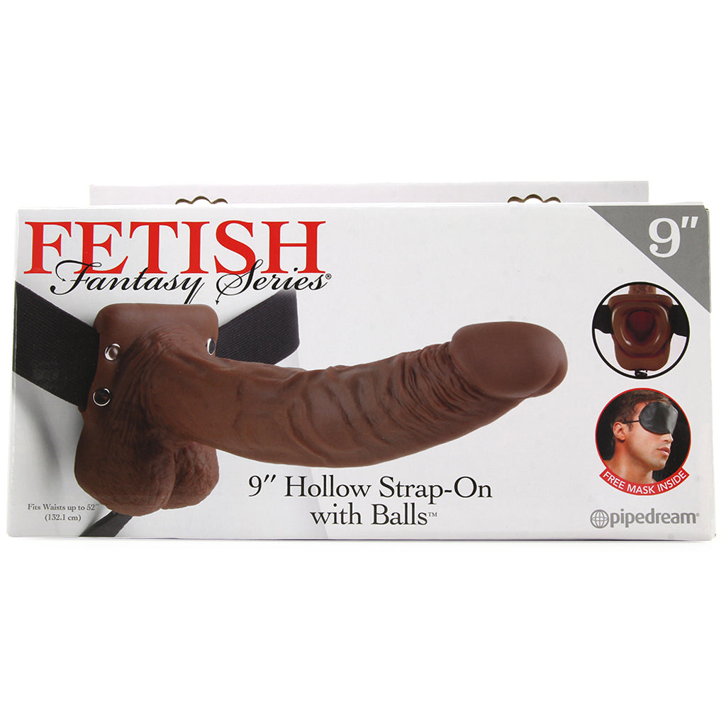 Fetish Fantasy 9 Inch Hollow Strap-On with Balls in Chocola Dildo Sex Toys > Strap-On and Harnesses - Tophatter Daily Deals