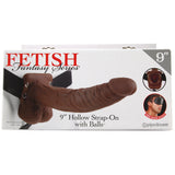 Fetish Fantasy 9 Inch Hollow Strap-On with Balls in Chocola Dildo Sex Toys > Strap-On and Harnesses - Tophatter Daily Deals