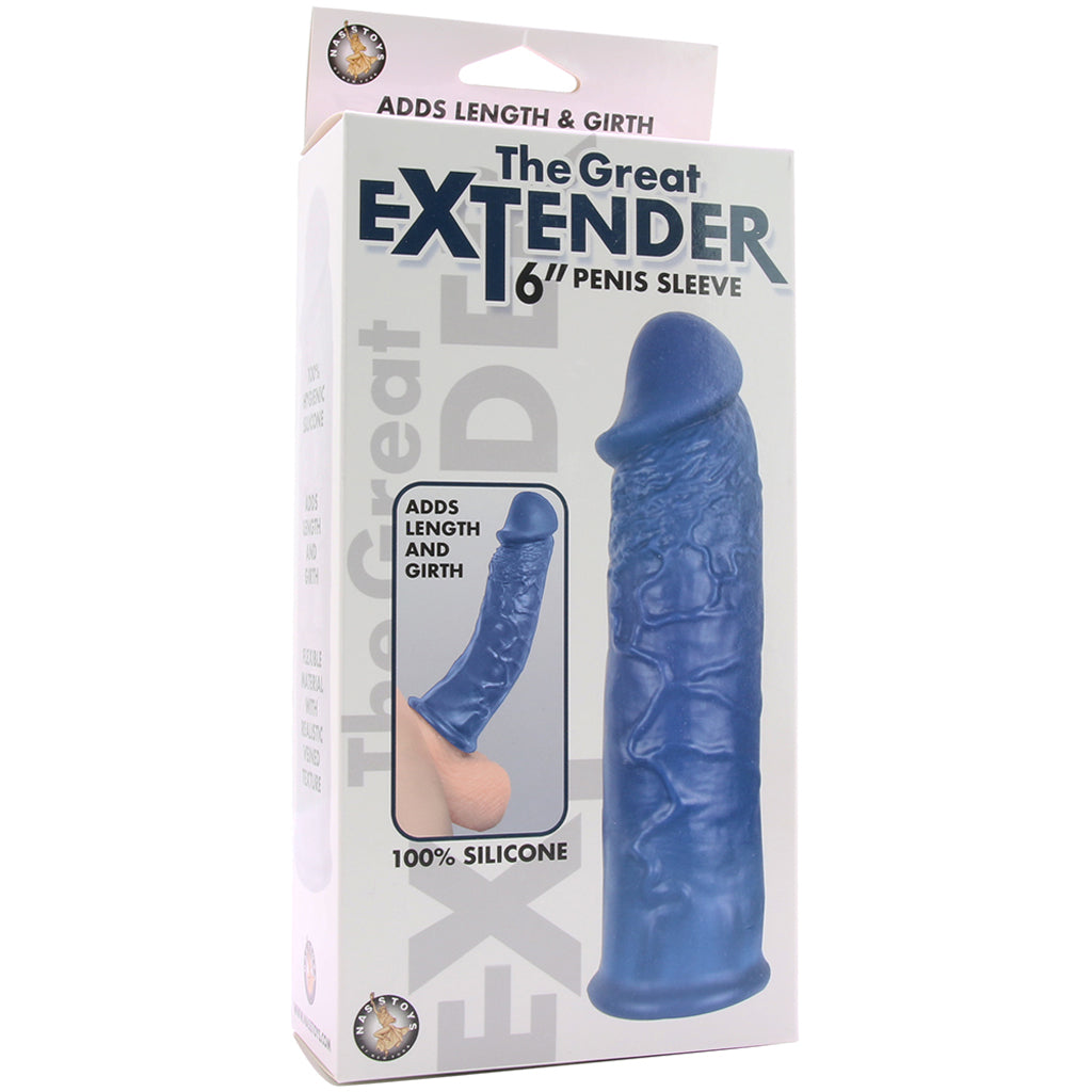 The Great Extender 6 Inch Penis Sleeve in Blue - Tophatter's Adult Products Male Enhancement > Extenders and Sleeves - Tophatter Daily Deals