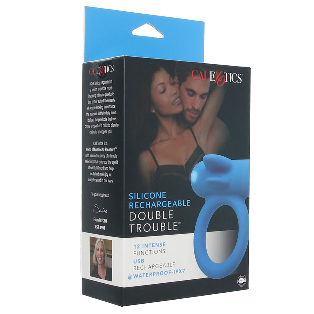 Double Trouble Vibrating Ring Cock Rings - Tophatter Daily Deals