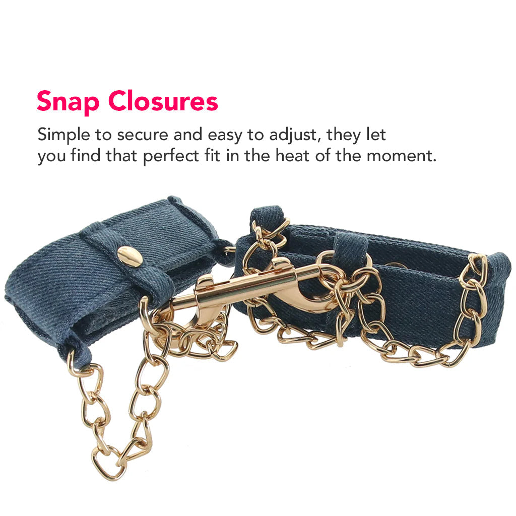 Ride 'Em Denim Wrist Cuffs Bondage and Fetish > Wrist and Ankle Cuffs - Tophatter Daily Deals