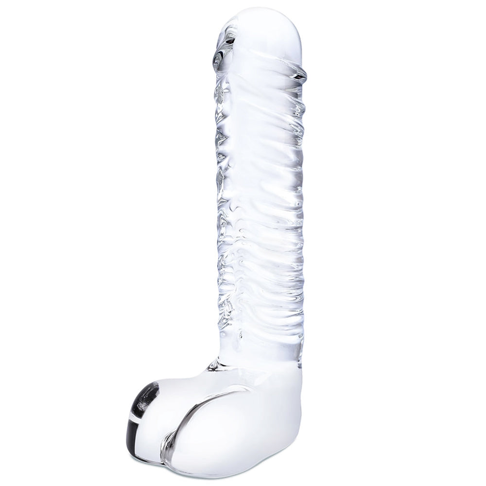 gläs 8 Inch Realistic Ribbed G-Spot Dildo Dildo Sex Toys > G-Spot Dildos - Tophatter Daily Deals