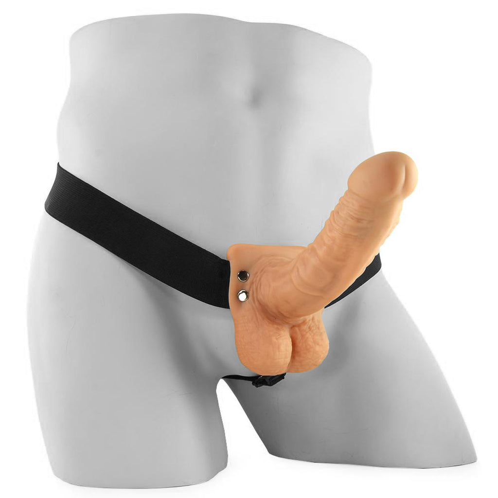 Fetish Fantasy 7 Inch Hollow Strap-On with Balls in Flesh Dildo Sex Toys > Strap-On and Harnesses - Tophatter Daily Deals