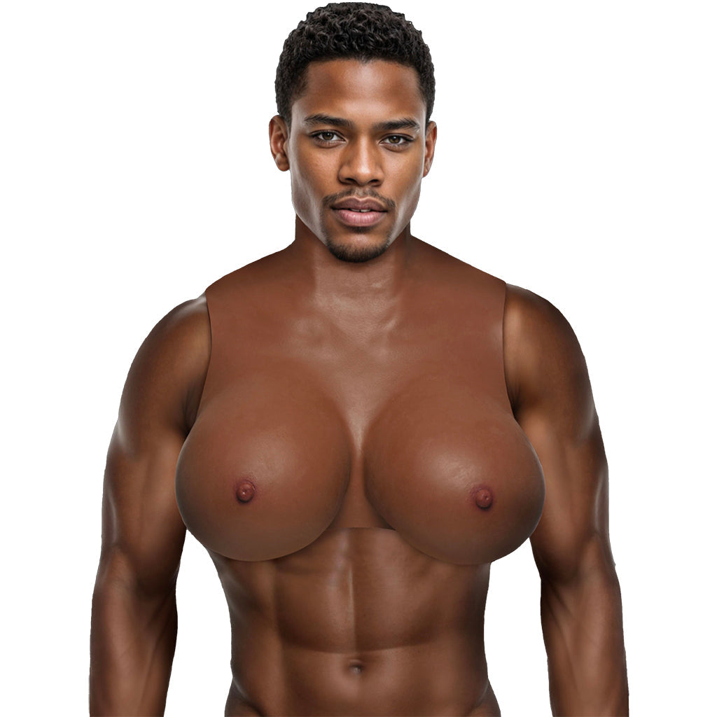 Master Series Perky Pair G-Cup Silicone Breasts in Dark - Wholesale Prices (Limited Deals)