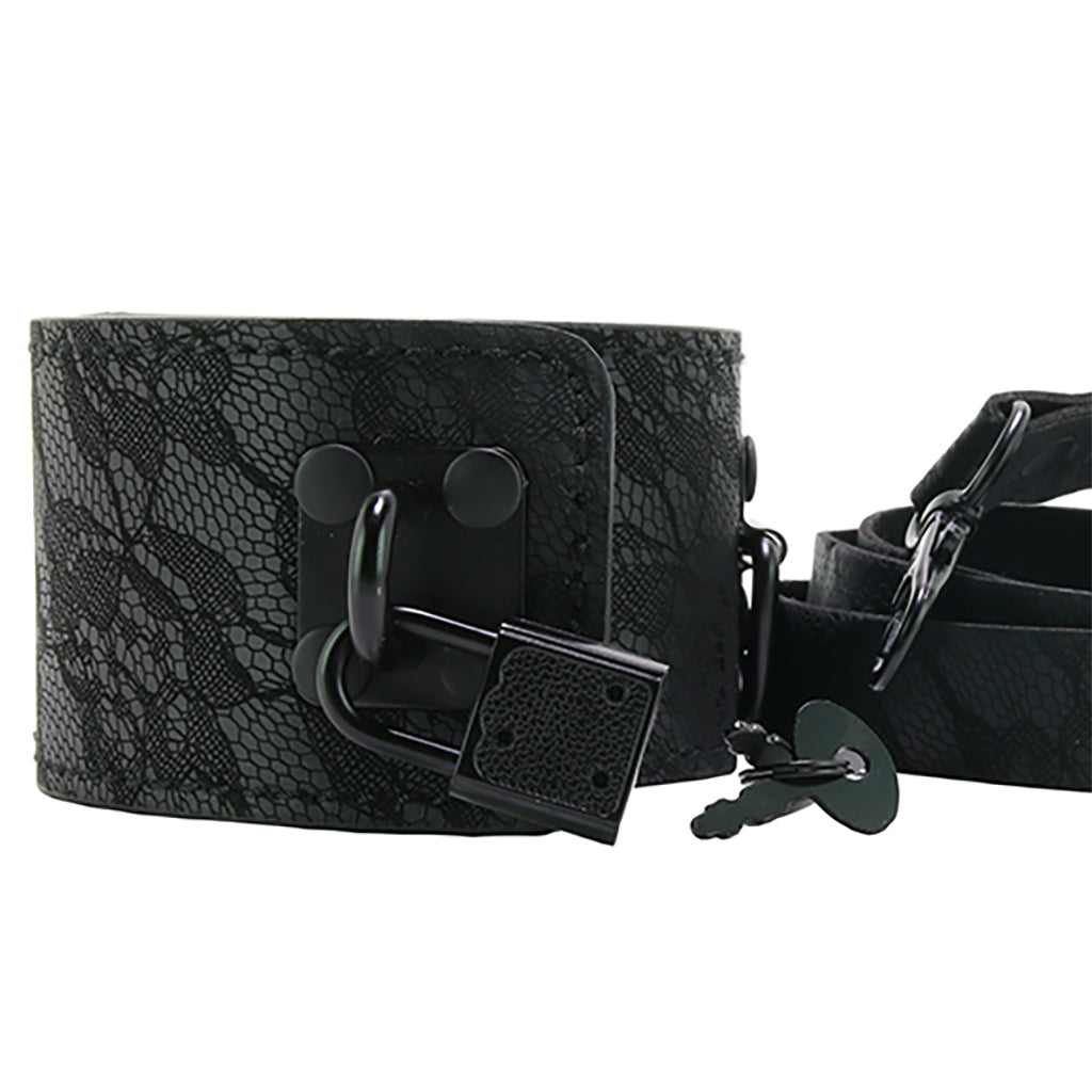 Sincerely Locking Lace Leash and Collar in Black Bondage and Fetish > Leashes and Collars - Tophatter Daily Deals