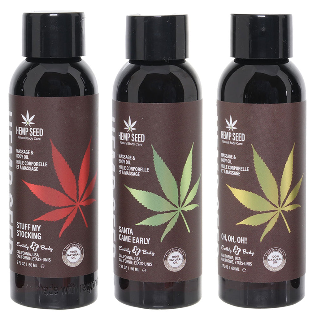 Hemp Seed Massage Oil Gift Set in 3 x 2oz/60ml Sensual Love > Massage - Tophatter Daily Deals